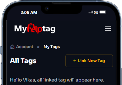 click on link new tag after myhelptag login