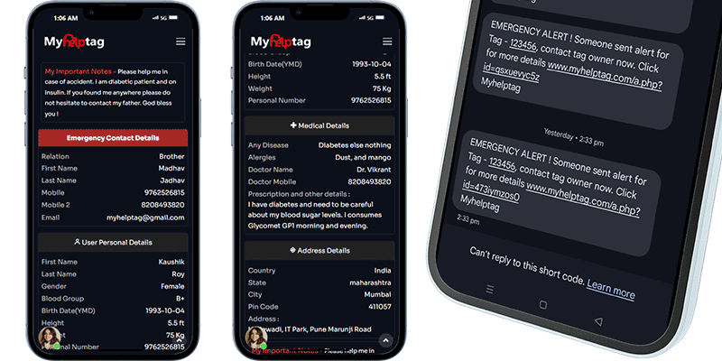 myhelptag helps to save all emergency and medical information