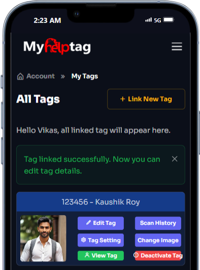 now you can edit myhelptag from my tags section