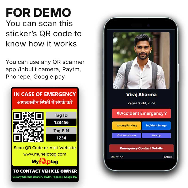 medical id car sticker demo