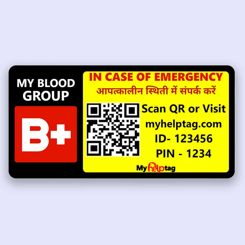 b positive helmet blood group sticker