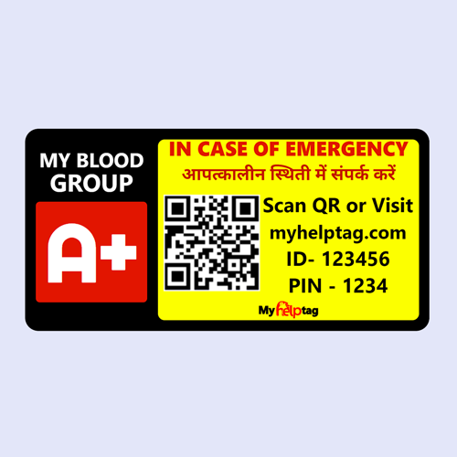 Helmet blood group sticker