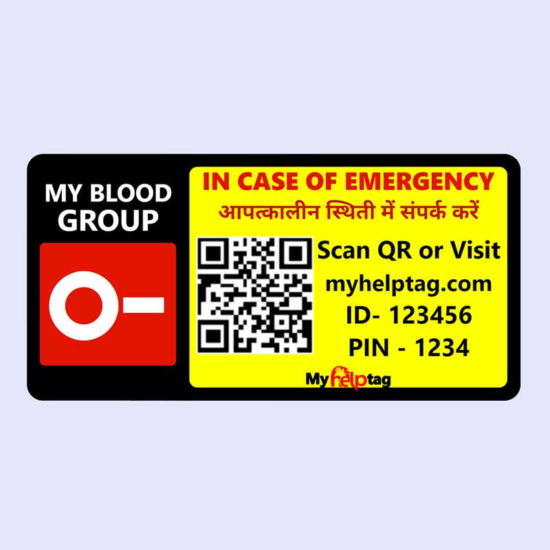 o negative helmet blood group sticker